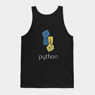 Python Programming Fists: Worn Look Tank Top